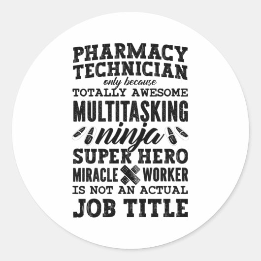 Geneesmiddel op medisch gebied ronde sticker (Voorkant)