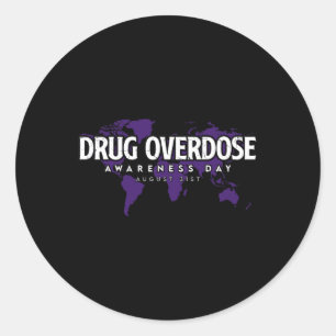 Geneesmiddel Overdosis Awareness Day Augustus 31 P Ronde Sticker