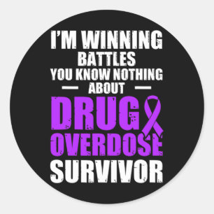 Geneesmiddel Overdosis Bewustzijn Warrior Survivor Ronde Sticker