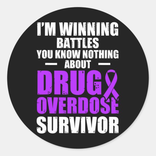 Geneesmiddel Overdosis Bewustzijn Warrior Survivor Ronde Sticker (Voorkant)