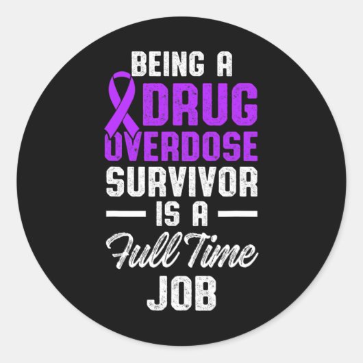 Geneesmiddel Overdosis Bewustzijn Warrior Survivor Ronde Sticker (Voorkant)
