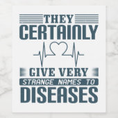 Geneesmiddel - transerige namen van ziekten wijn etiket (Enkel label)