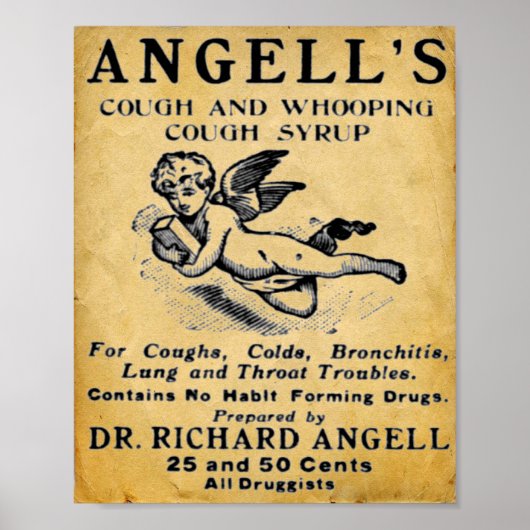 geneesmiddelafdruk - Angells Cough Syrup Poster (Voorkant)