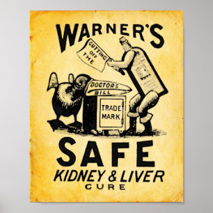  geneesmiddelafdruk - Warner Safe Liver Cure Poster