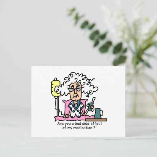 Geneesmiddelbijwerking Humor Briefkaart (Staand voorkant)