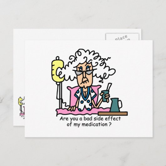 Geneesmiddelbijwerking Humor Briefkaart (Voorkant / Achterkant)