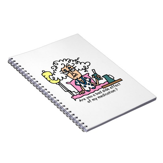 Geneesmiddelbijwerking Humor Notitieboek (Rechterzijde)