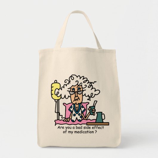Geneesmiddelbijwerking Humor Tote Bag (Voorkant)