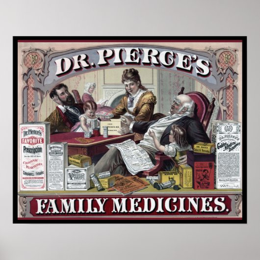 geneesmiddelen: Dr. Pierce's Family Medicines Poster (Voorkant)