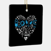 Geneesmiddelen - hart van medische apparatuur keramisch ornament (Rechts)