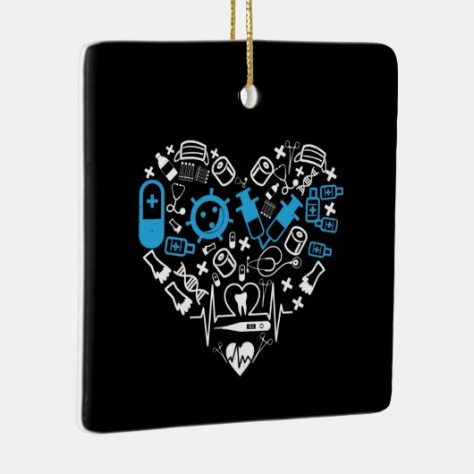 Geneesmiddelen - hart van medische apparatuur keramisch ornament (Rechts)