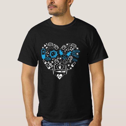 Geneesmiddelen - hart van medische apparatuur t-shirt (Voorkant)