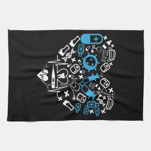 Geneesmiddelen - hart van medische apparatuur theedoek (Horizontaal)