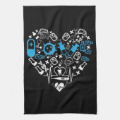 Geneesmiddelen - hart van medische apparatuur theedoek (Verticaal)