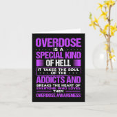 Geneesmiddelenmisbruik Paars Ribbon Addicate Overd Kaart (Gele Bloem)