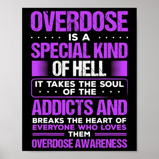Geneesmiddelenmisbruik Paars Ribbon Addicate Overd Poster (Voorkant)