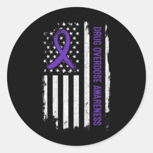 Geneesmiddelenoverdosering Amerikaanse vlag - Paar Ronde Sticker