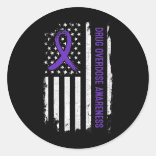 Geneesmiddelenoverdosering Amerikaanse vlag - Paar Ronde Sticker