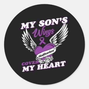 Geneesmiddelenoverdosering Bewustmaking Paars Kool Ronde Sticker