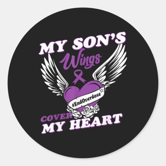 Geneesmiddelenoverdosering Bewustmaking Paars Kool Ronde Sticker (Voorkant)