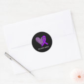 Geneesmiddelenoverdosering Bewustmaking Paars lint Ronde Sticker (Envelop)
