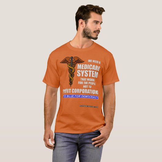 Geneesmiddelenstelsel dat voor de mens werkt t-shirt (Voorkant volledig)