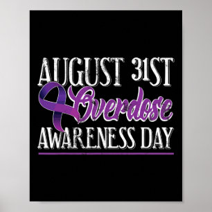 Geneesmiddeloverdosis augustus 31 2017 Paarse lint Poster