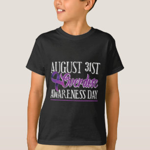 Geneesmiddeloverdosis augustus 31 2017 Paarse lint T-shirt