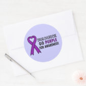 Geneesmiddeloverdosis: Paarse bewustzijnslint Ronde Sticker (Envelop)
