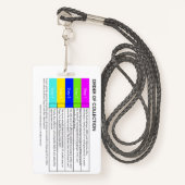 Geneesmiddeltestvolgorde van Collectie verticale b Badge (Voorkant met draagriem)