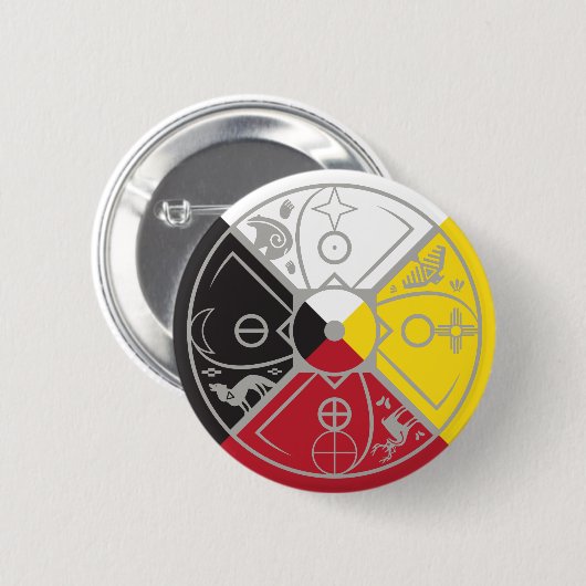 geneesmiddelwiel heilige ring ronde button 5,7 cm (Voorkant /achterkant)