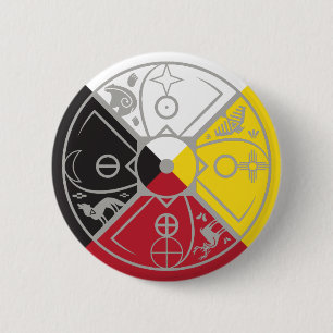 geneesmiddelwiel heilige ring ronde button 5,7 cm