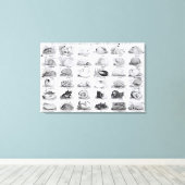 Genera of Shells Jigzaag, pub. door W. Edwards Canvas Afdruk (Insitu (Houten vloer))