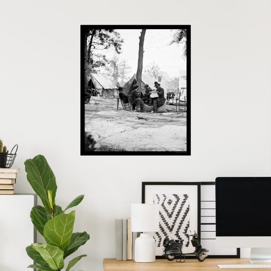 Generaal Ambrose E. Burnside en Matthew Brady 1863 Poster (Thuiskantoor)