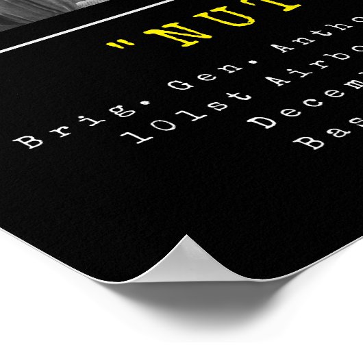 Generaal Anthony McAuliffe - NUTS Poster (Hoek)