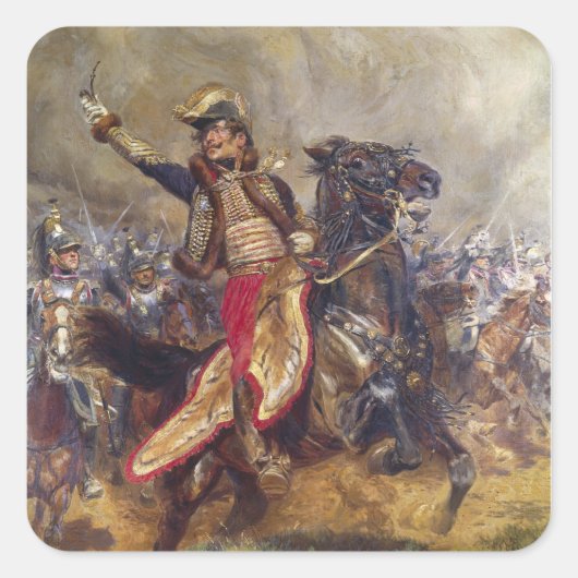 Generaal Antoine-Charles-Louis Lasalle 1912 Vierkante Sticker (Voorkant)