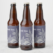 Generaal Dank u Blauwe Natuur van Leaf Silhouette Bier Etiket (Flessen)