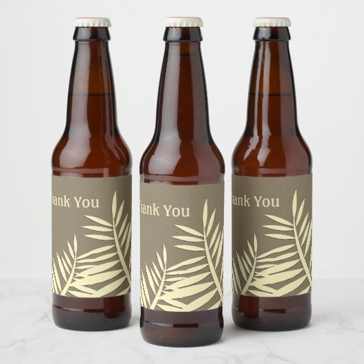 Generaal Dank u Natuur Leaf Silhouette Brown Bier Etiket (Flessen)