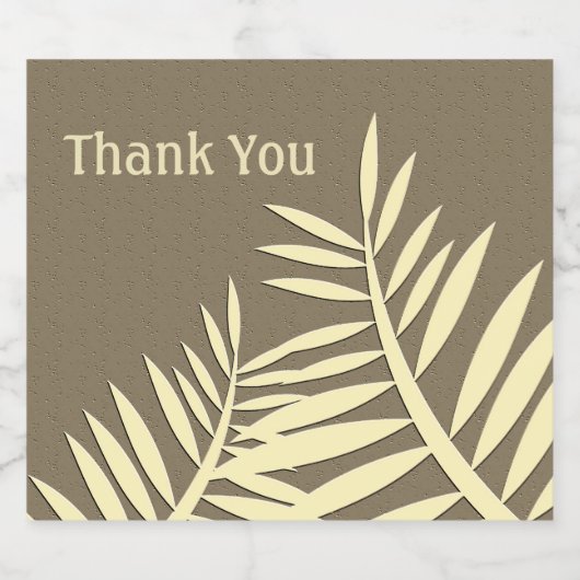 Generaal Dank u Natuur Leaf Silhouette Brown Bier Etiket (Enkel label)