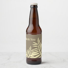 Generaal Dank u Natuur Leaf Silhouette Brown Bier Etiket