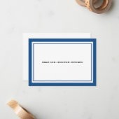 Generaal Dank u Notitiekaarten (Navy Blue / White) Notitiekaartje (Voorkant / Achterkant in situ)