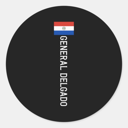Generaal Delgado Paraguay Vlag Embleem Escudo Band Ronde Sticker (Voorkant)
