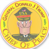 Generaal Donald J Trump op maat gesneden vinyl Sti Sticker (Voorkant)