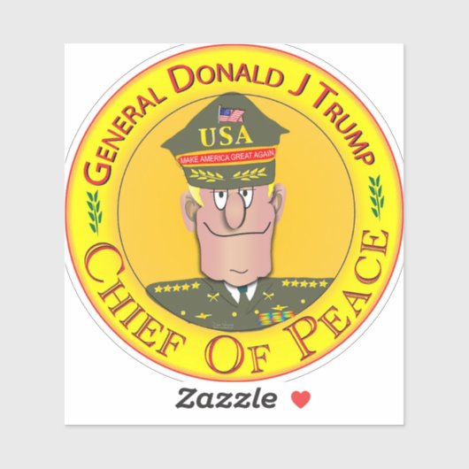 Generaal Donald J Trump op maat gesneden vinyl Sti Sticker (Vel)