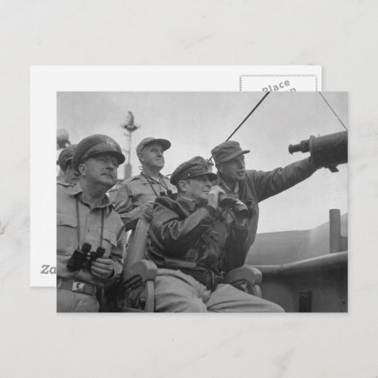 Generaal Douglas MacArthur Shelling of Inchon Briefkaart (Voorkant / Achterkant)