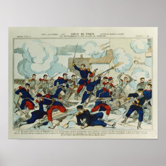 Generaal Ducrot bij de slag om Champigny Poster (Voorkant)