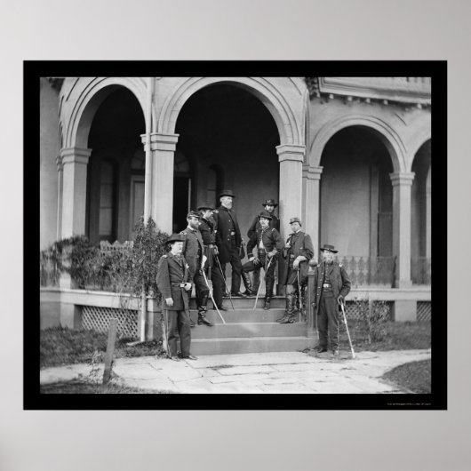 Generaal Edwin Sumner & Personeel in Warrenton, VA Poster (Voorkant)