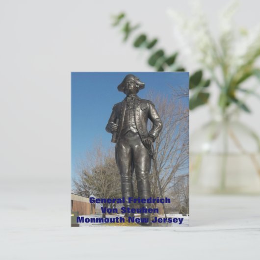 Generaal Friedrich von Steuben in Monmouth Briefkaart (Staand voorkant)