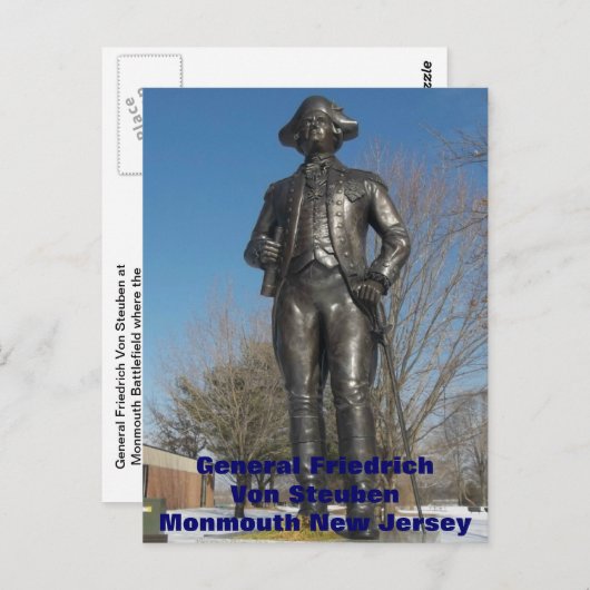 Generaal Friedrich von Steuben in Monmouth Briefkaart (Voorkant / Achterkant)