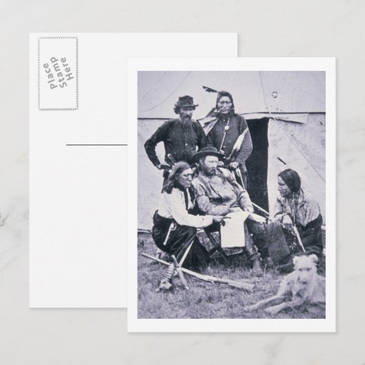 Generaal George A. Custer (1839-76) met zijn India Briefkaart (Voorkant / Achterkant)